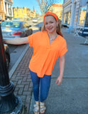 Neon Orange Blouse