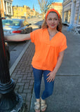 Neon Orange Blouse