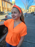 Neon Orange Blouse