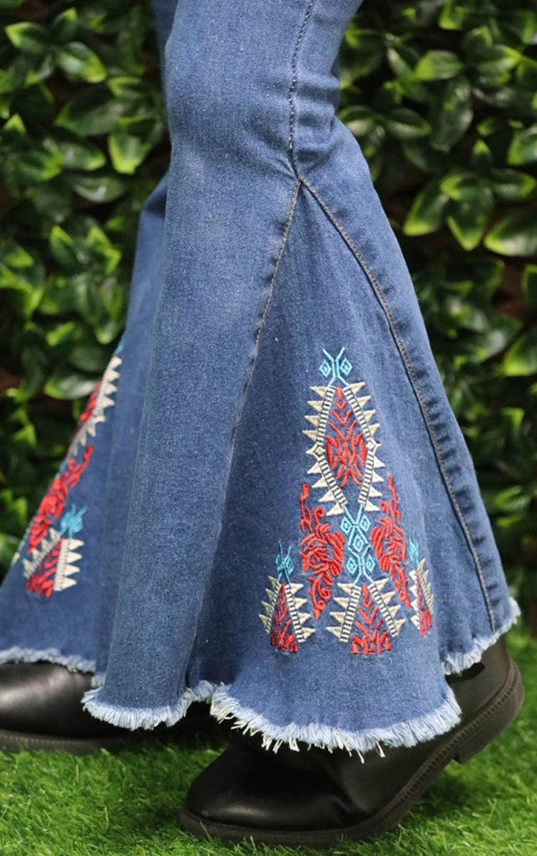 Embroidered Bell Bottom Jeans – Vicky and Lucas