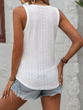 Eyelet V-Neck Wide Strap Tank