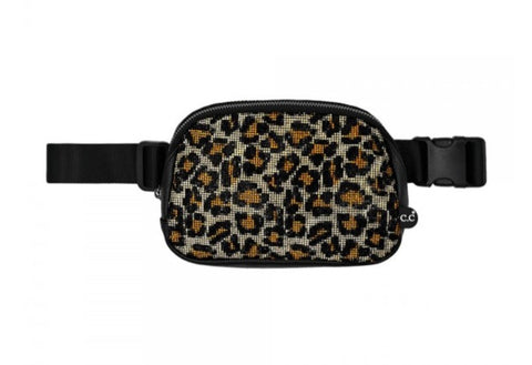 Rhinestone leopard bumbag