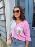 Pink and white star shirt