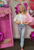 Pink and white star shirt