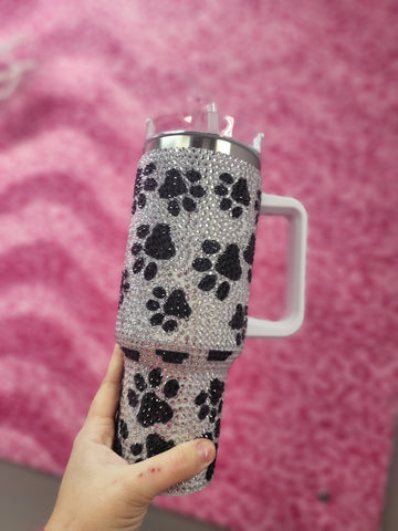 Rhinestone Paw Tumbler