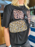 Rhinestone leopard bumbag