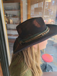 Brushed distressed cowboy hat