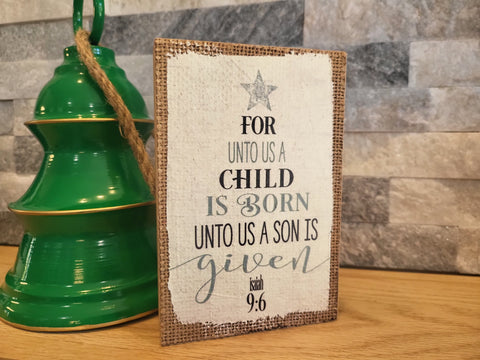 Unto us a child is born block