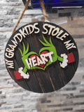 Grandkids Stole My Heart Door Hanger