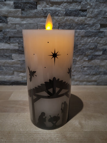 LED Nativity Candle 3x6