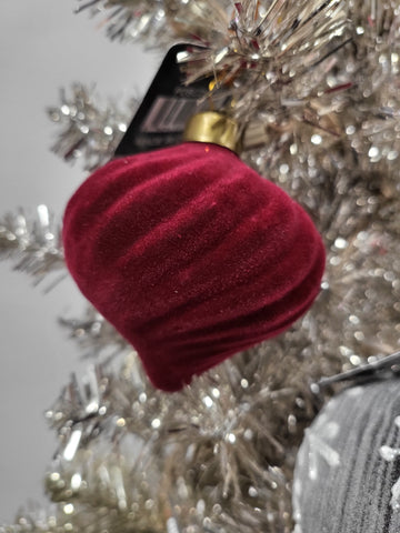 Red Velvet Oval Ornament