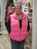 Plus Size Pink Puffer Vest