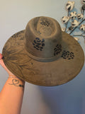 Floral & leopard Olive Hat