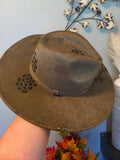 Floral & leopard Olive Hat