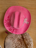 Floral Suede Fedora with pearls