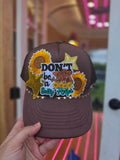 Custom Sunflower & Cow Trucker Hat