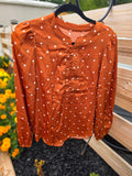 Rust Polka Dot Blouse