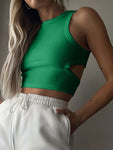 Cutout Round Neck Tank