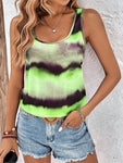 Tie-Dye Scoop Neck Wide Strap Tank