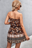 Bohemian Frill Trim Strapless Dress