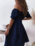 Full Size Ruffled Off-Shoulder Short Sleeve Dress