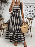 Printed Square Neck Maxi Cami Dress