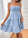 Tiered Smocked Square Neck Cami Dress