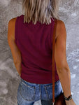 Ribbed V-Neck Wide Strap Tank