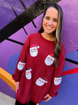 Sequin Santa Corded Pullover