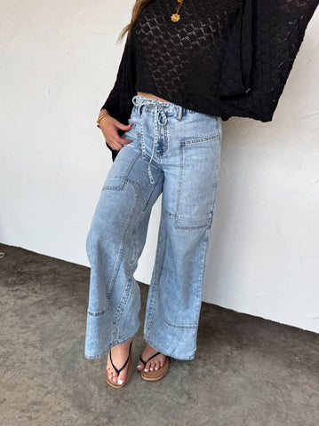 Boho Denim Pants