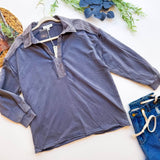 Acid Washed Denim Pullover