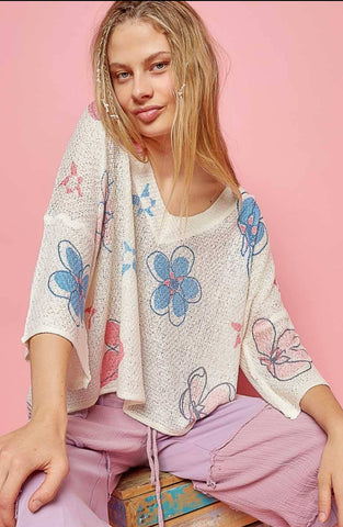 Lightweight Floral Sweater