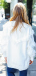 White Fringe Cardigan