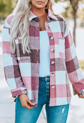 Pink Plaid Shacket