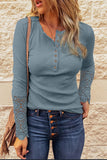 Blue Lace Sleeve Top