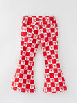 Red & White Check Bow Denim