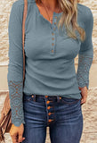 Blue Lace Sleeve Top