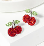Rhinestone Cherry Earrings