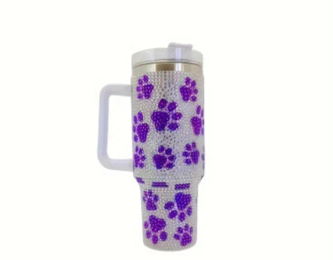 Rhinestone Paw Tumbler