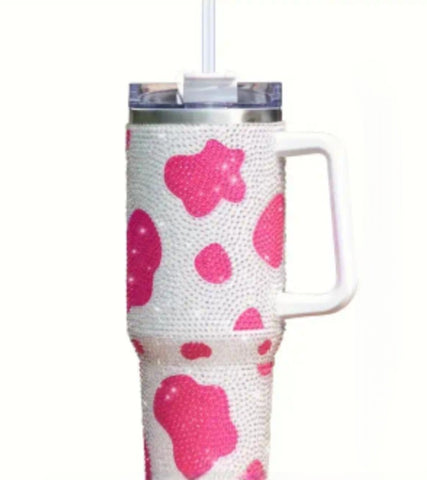 Rhinestone Cow Tumbler (2 Colors)