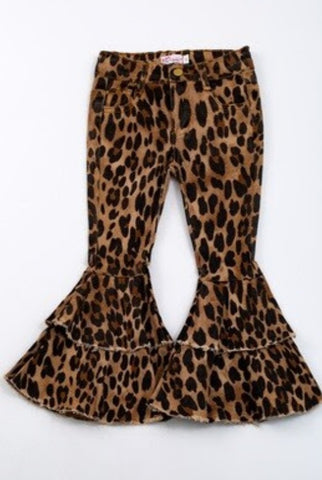 Cheetah Denim Flares