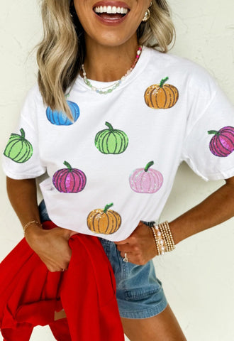 Sequin Pumpkin Tee