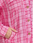 Pink Plaid Tweed Shacket