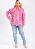 Pink Plaid Tweed Shacket