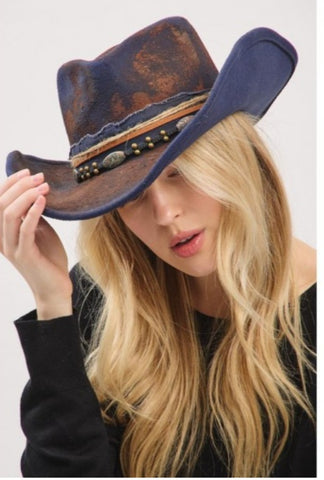 Brushed Blue Cowboy Hat