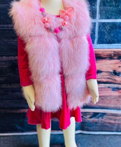 Pink Fur Vest kids