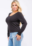 Plus size ribbed Tee