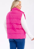 Plus Size Pink Puffer Vest
