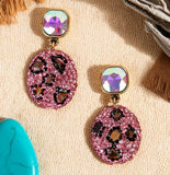Rhinestone Leopard  Earrings