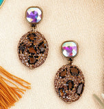 Rhinestone Leopard  Earrings